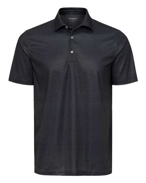 Men's Aiken Striped Polo - Charcoal Heather/ Black Front