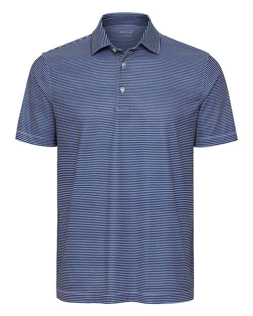 Men's Aiken Striped Polo - Navy Heather/ White Front
