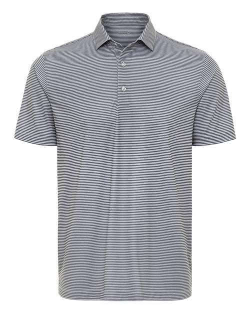 Men's Aiken Striped Polo - Steel Heather/ Charcoal Front