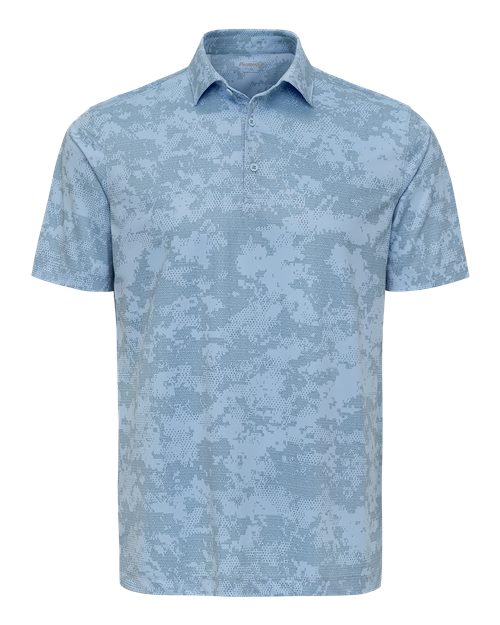 Men's Monterey Printed Polo - Light Blue Front