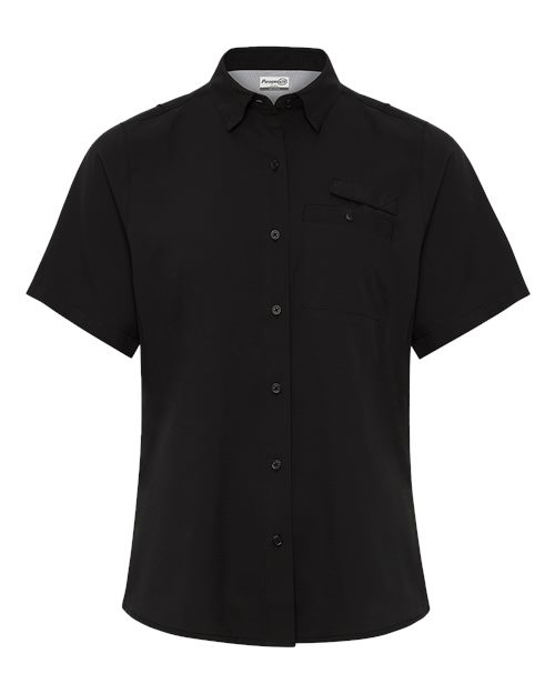 Women's Hatteras Performance Short Sleeve Fishing Shirt - Black Front
