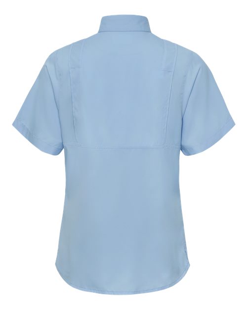 Women's Hatteras Performance Short Sleeve Fishing Shirt - Blue Mist Back