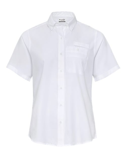 Women's Hatteras Performance Short Sleeve Fishing Shirt - White Front
