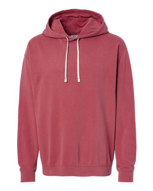 Unisex Garment-Dyed Lightweight Fleece Hooded Sweatshirt - Crimson Front