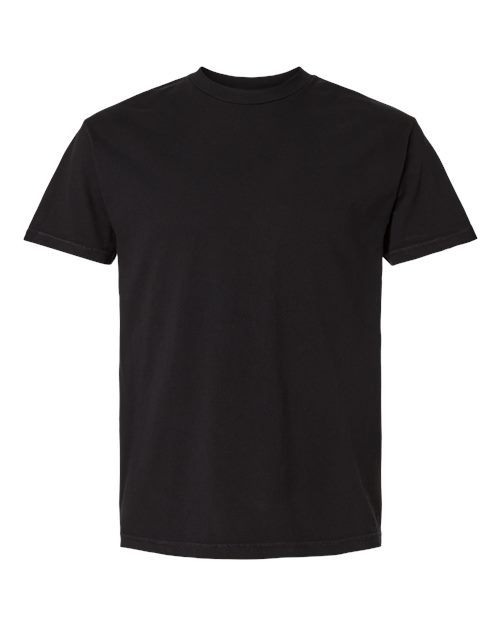 Unisex Garment-Dyed Heavyweight Cotton Tee - True Black Front