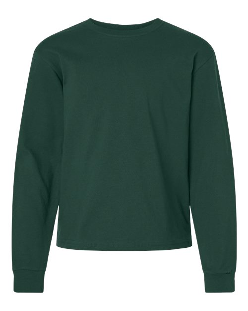 Youth 6oz. Heavyweight Long Sleeve Tee - Forest Front