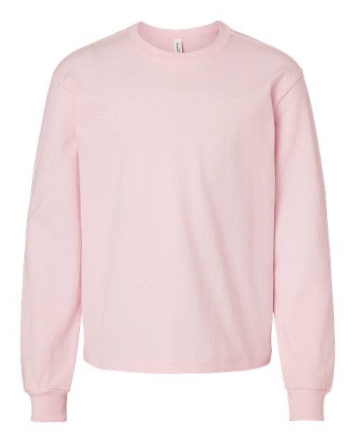 Youth 6oz. Heavyweight Long Sleeve Tee - Soft Pink Front