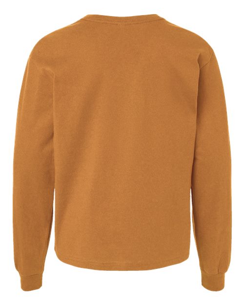 Youth 6oz. Heavyweight Long Sleeve Tee - Toast Back