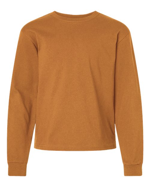 Youth 6oz. Heavyweight Long Sleeve Tee - Toast Front