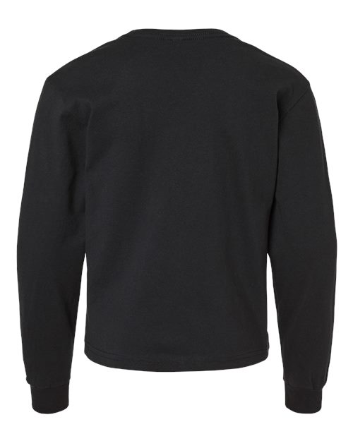 Youth 6oz. Heavyweight Long Sleeve Tee - Vintage Black Back