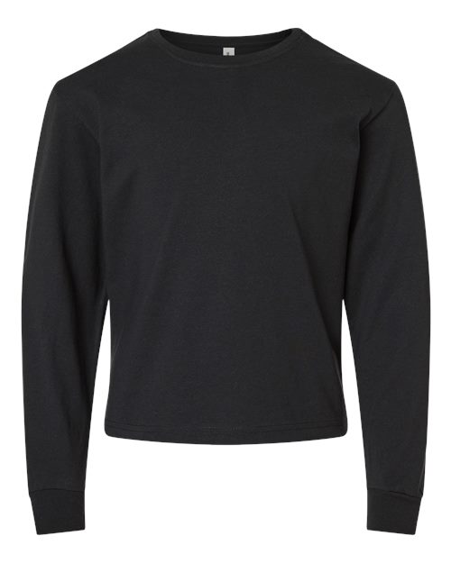 Youth 6oz. Heavyweight Long Sleeve Tee - Vintage Black Front
