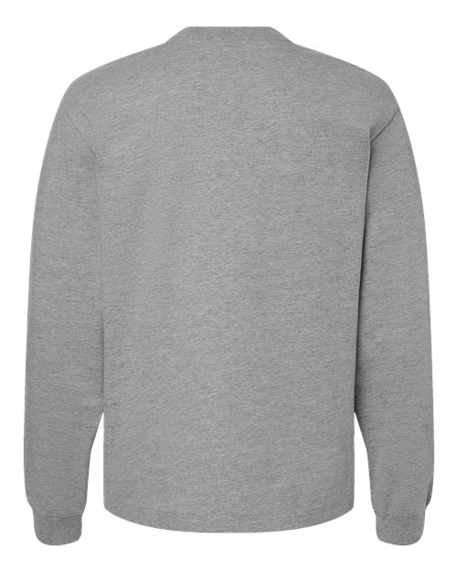 Unisex 7.5 oz Heavyweight Long Sleeve Tee - Athletic Heather Back
