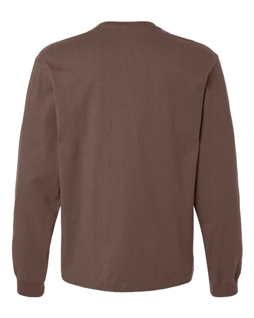 Unisex 7.5 oz Heavyweight Long Sleeve Tee - Cocoa Back