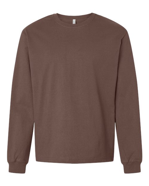 Unisex 7.5 oz Heavyweight Long Sleeve Tee - Cocoa Front
