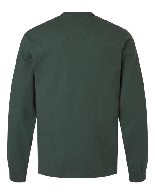 Unisex 7.5 oz Heavyweight Long Sleeve Tee - Hunter Green Back