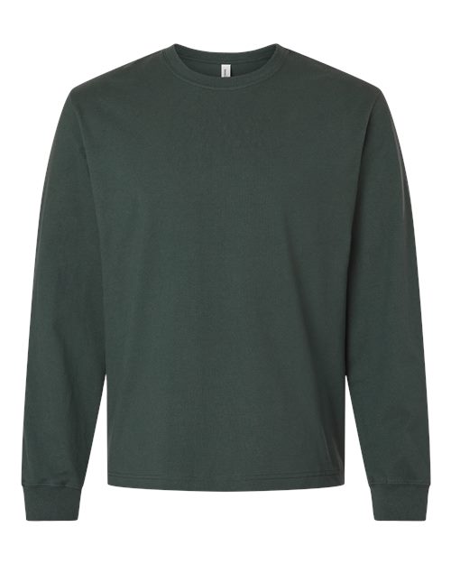 Unisex 7.5 oz Heavyweight Long Sleeve Tee - Hunter Green Front