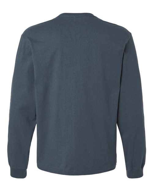 Unisex 7.5 oz Heavyweight Long Sleeve Tee - Vintage Navy Back
