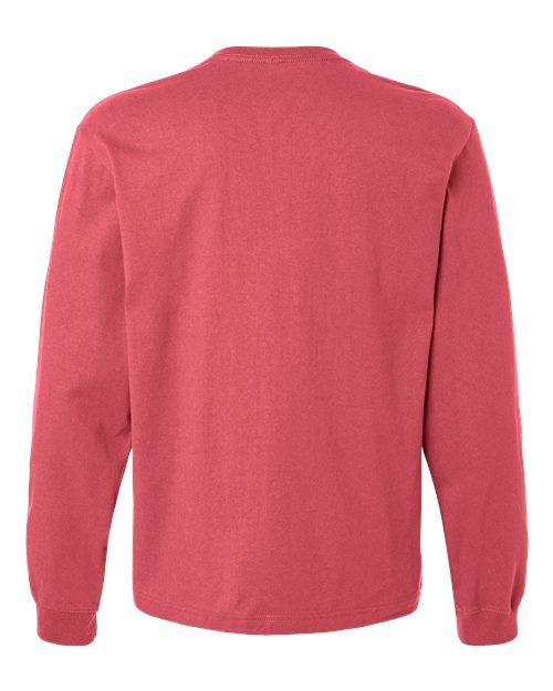 Unisex 7.5 oz Heavyweight Long Sleeve Tee - Vintage Red Back