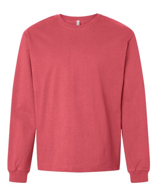 Unisex 7.5 oz Heavyweight Long Sleeve Tee - Vintage Red Front