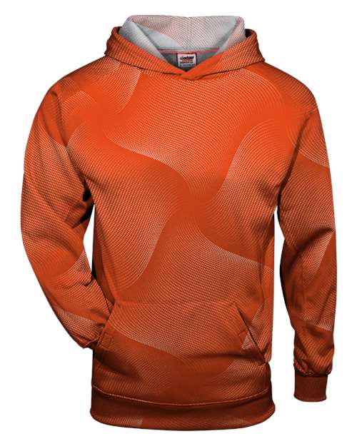 Youth Warp Hooded Long Sleeve T-Shirt - Burnt Orange Front