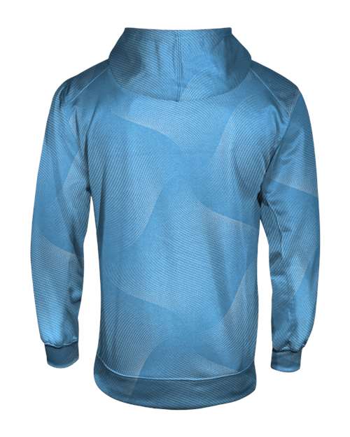 Youth Warp Hooded Long Sleeve T-Shirt - Columbia Blue Back