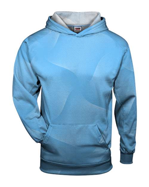 Youth Warp Hooded Long Sleeve T-Shirt - Columbia Blue Front
