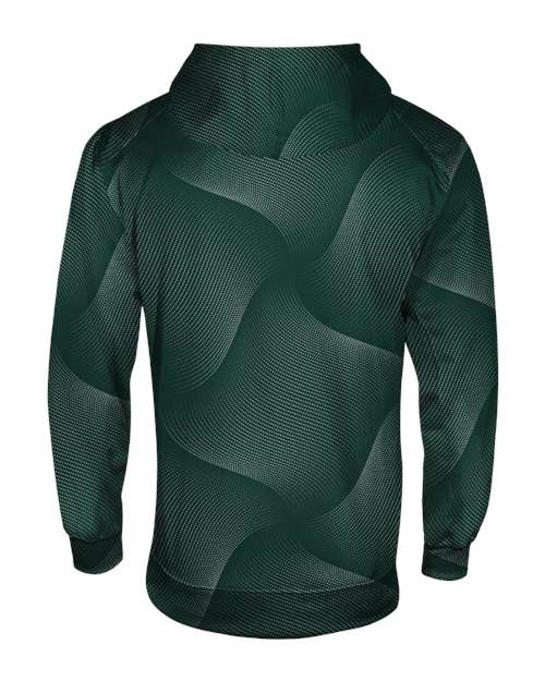 Youth Warp Hooded Long Sleeve T-Shirt - Forest Back