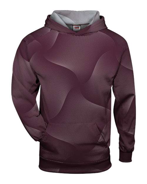 Youth Warp Hooded Long Sleeve T-Shirt - Maroon Front