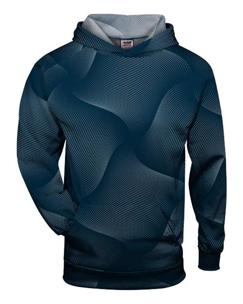 Youth Warp Hooded Long Sleeve T-Shirt - Navy Front