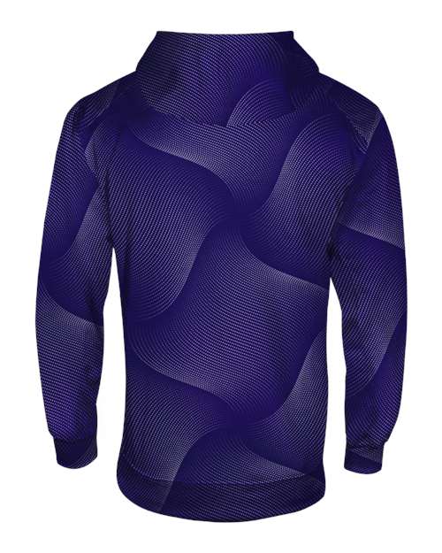 Youth Warp Hooded Long Sleeve T-Shirt - Purple Back