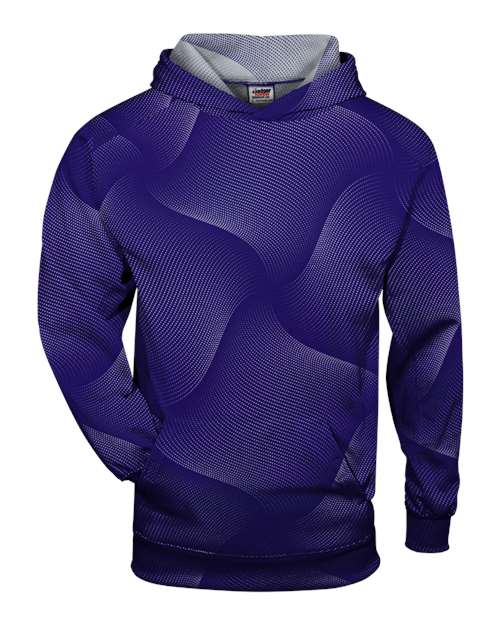 Youth Warp Hooded Long Sleeve T-Shirt - Purple Front