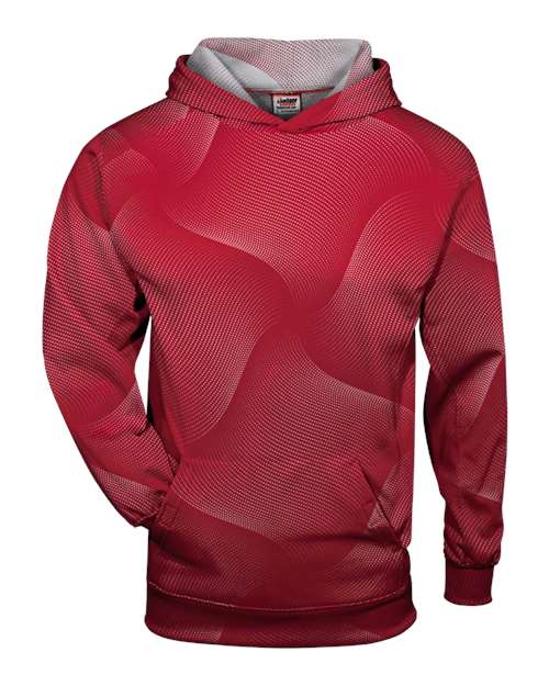 Youth Warp Hooded Long Sleeve T-Shirt - Red Front