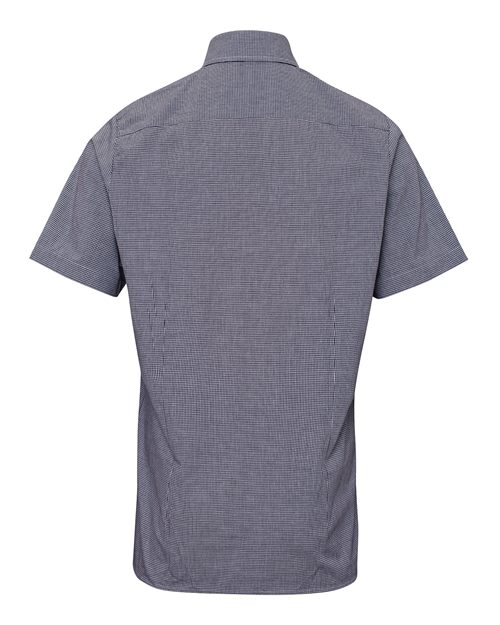 Artisan Collection by Reprime Men's Microcheck Gingham Cotton Shirt - Back