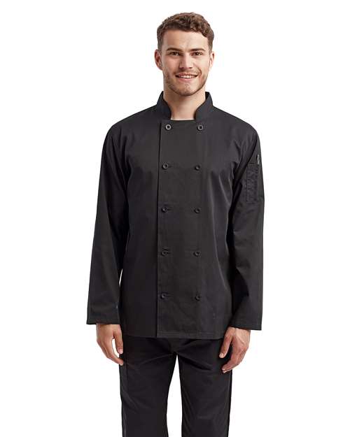 Unisex Recycled Chef Coat - Black Front