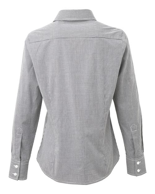 Artisan Collection by Reprime Women's Microcheck Gingham Cotton Shirt - Back
