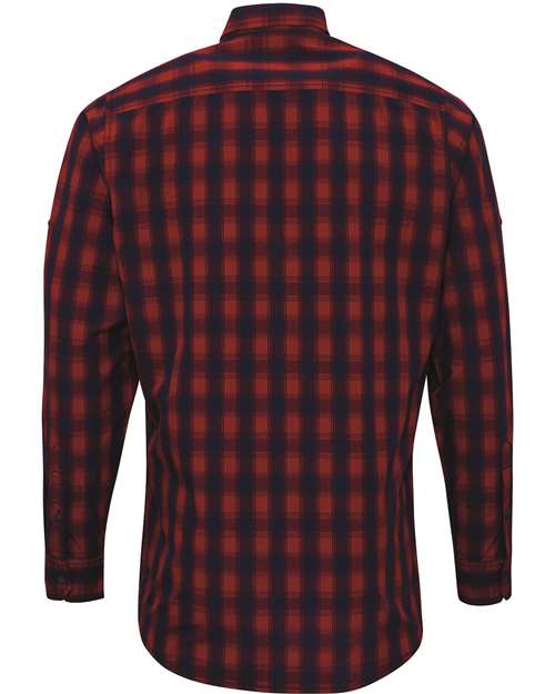 Men's Mulligan Check Cotton Shirt - Red/ Navy Back