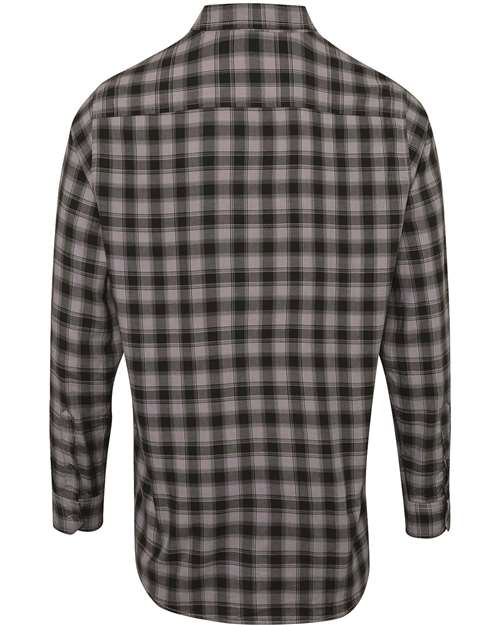 Men's Mulligan Check Cotton Shirt - Steel/ Black Back