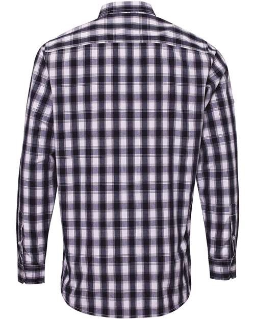 Men's Mulligan Check Cotton Shirt - White/ Navy Back