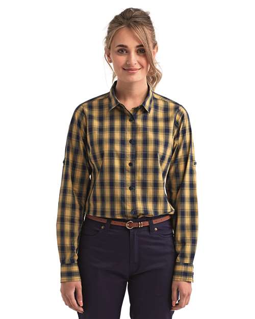 Artisan Collection by Reprime Women's Mulligan Check Cotton Dress Shirt - Model Front
