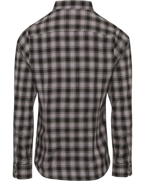 Women's Mulligan Check Cotton Dress Shirt - Steel/ Black Back