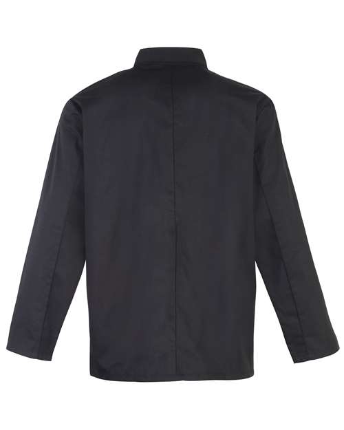 Unisex Ten Studded Front Chef Coat - Black Back
