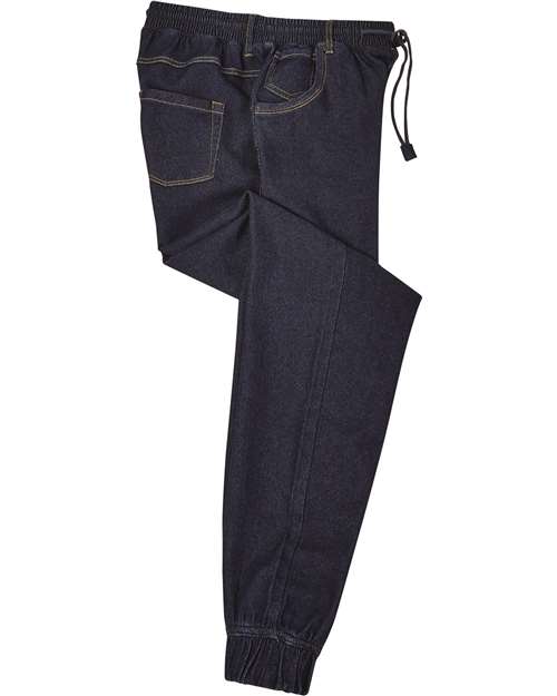 Unisex Chef's Artisanal Joggers - Indigo Denim Front
