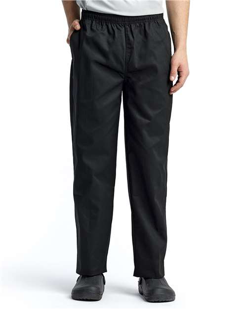 Unisex Essential Chef Pants - Black Front
