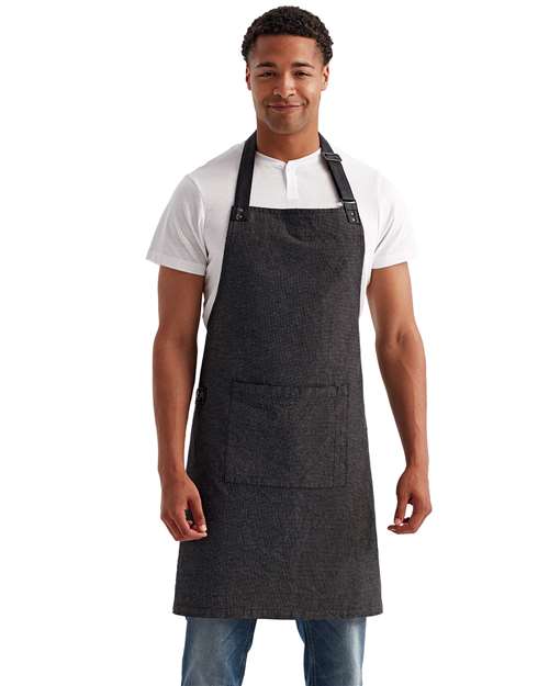 Annex Oxford Bib Apron - Black Front