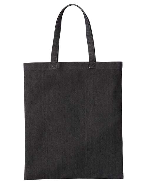 Denim Tote Bag - Black Denim Front