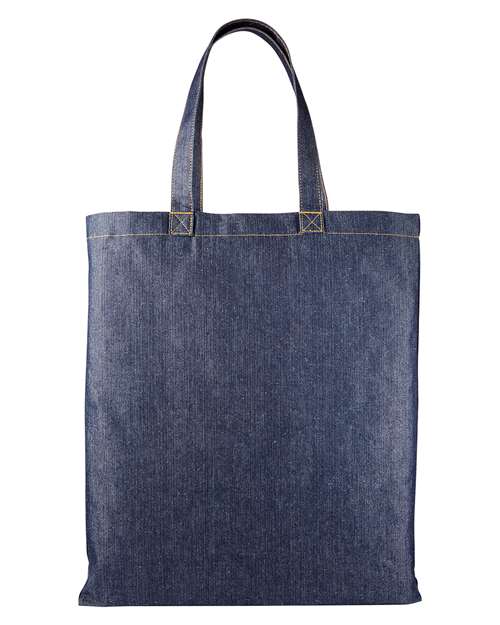 Denim Tote Bag - Indigo Denim Back