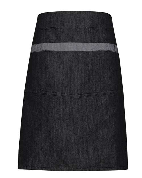 Domain Contrast Denim Waist Apron - Black Denim Front