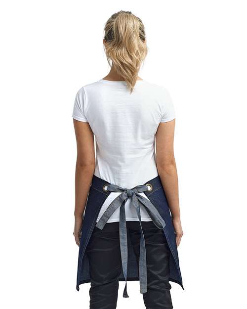 Domain Contrast Denim Waist Apron - Indigo Denim Back