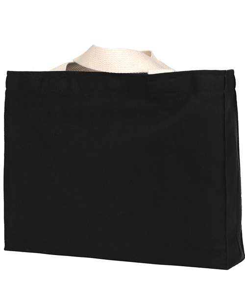 USA-Made Canvas Medium Gusset Tote Bag - Black Back