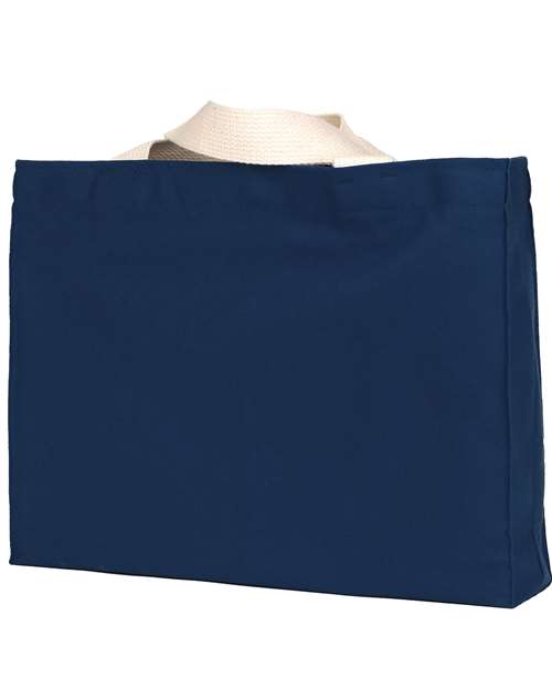USA-Made Canvas Medium Gusset Tote Bag - Navy Back